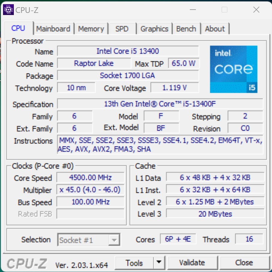 Intel Core i5-13400F desktop CPU in review: Economical and