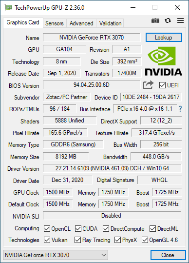 Zotac Gaming GeForce RTX 3070 Twin Edge Review: RTX 2080 Ti