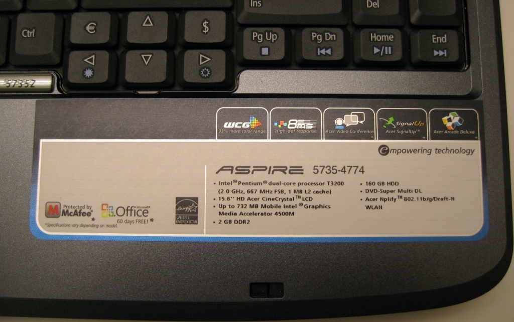 Objetivo Optimista Magistrado Acer Aspire 5735Z - Notebookcheck.net External Reviews