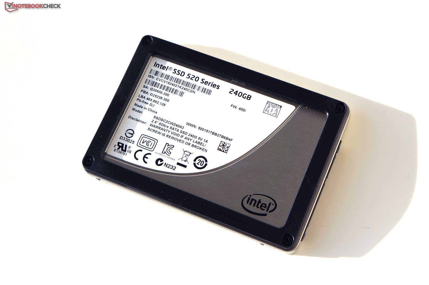 Vælg Crack pot fjerne Review Intel 520 Series - 240 GB SSD - NotebookCheck.net Reviews