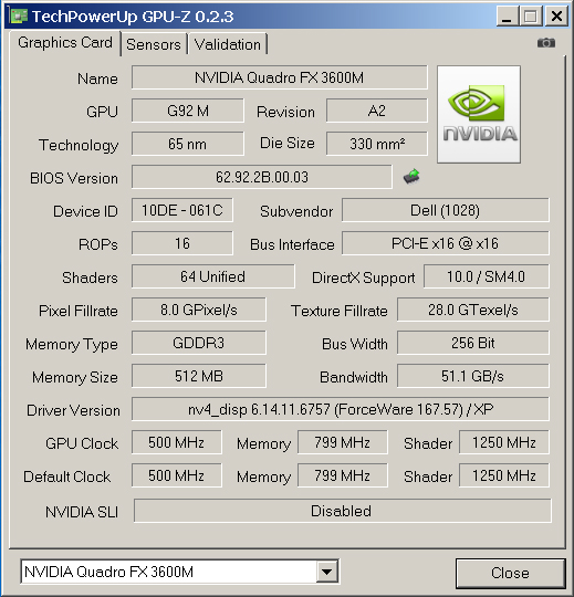 Update Review Dell Precision M6300 FX 3600M Notebook