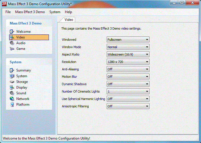 Low setting. Mass Effect 2 configuration util перевод на русский. Mass check.