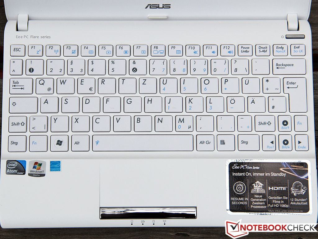 Review Asus Eee Pc R052c Whi002s Netbook Notebookcheck Net Reviews