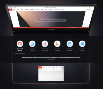 Asus ZenBook Pro 15 UX580 ScreenPad Microsoft Office integration. (Source: Asus)