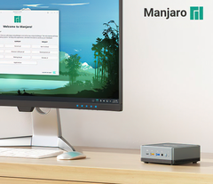 The DeskMini UM700 with Manjaro Linux should ship in February. (Image source: MINISFORUM)