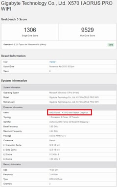 Ryzen 7 4700G. (Image source: Geekbench)