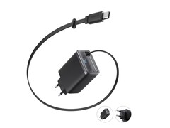 The Anker Nano Charger (35W) has a retractable USB-C cable but misses out on foldable plugs. (Image source: Anker)