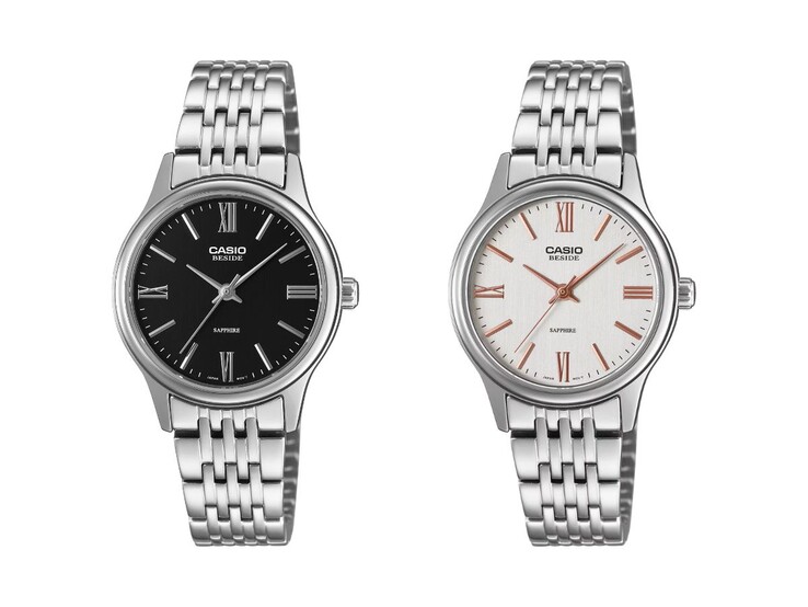 The Casio Beside Line BLS-100D-1AV (left) and BLS-100D-7AV (right) watches. (Image source: Casio, edited)