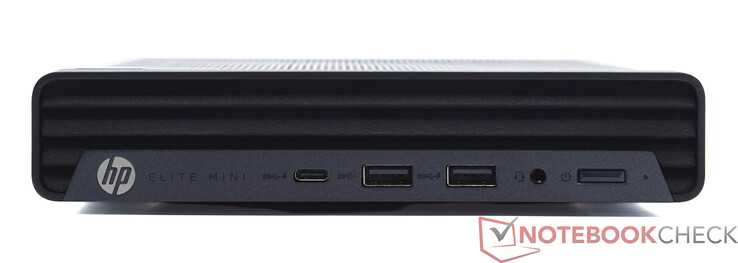 Front: USB Type-C 20 Gbit/s, 2x USB Type-A 10 Gbit/s, 3.5 mm audio