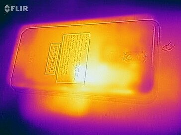 Heatmap of the back of the device under load