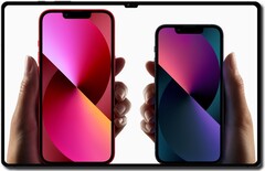 The Samsung Galaxy Tab S8 Ultra's notch is at least more subtle than the iPhone 13's notch. (Image source: Apple/@OnLeaks - edited)