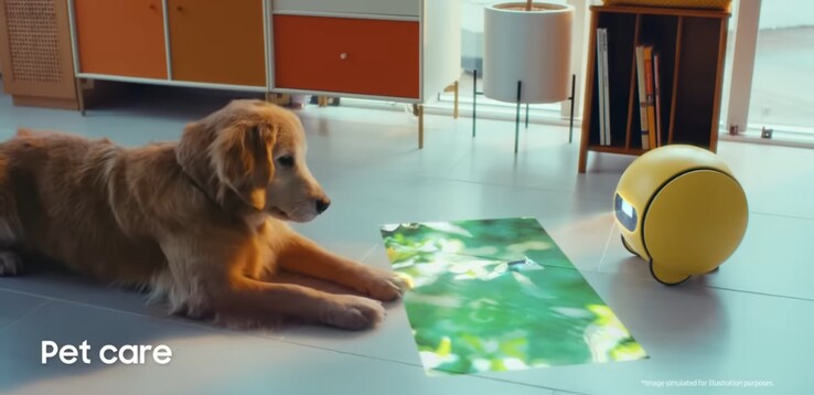 With its new projection feature, Baller makes for a good pet companion and entertainer. (Source: Samsung)