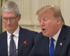 Tim Cook diplomatically refrained from correcting the POTUS. (Source: YouTube/The Guardian)