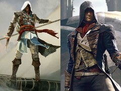 Edward Kenway from Assassin’s Creed Black Flag and Arno Dorian from Assassin’s Creed Unity shown side by side.