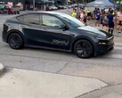 A driverless Tesla robotaxi on the streets of Austin. (Image source: TerrapinTerpene/X)