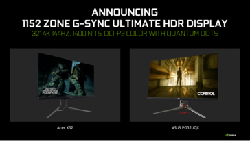 Acer and Asus have announced G-Sync Ultimate Mini LED 4K 144 Hz monitors. (Source: NVIDIA)