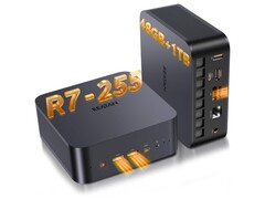 Reatan X7 mini PC powered by the AMD Ryzen 7 255 processor with 48 GB DDR5 RAM and a 1 TB PCIe 4.0 SSD.
