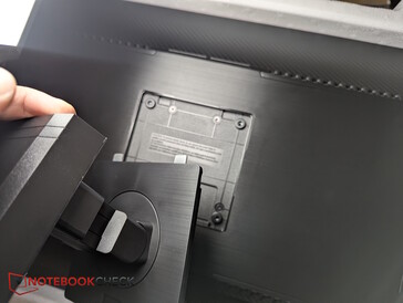 Stand attaches to the back of the monitor