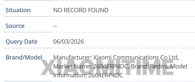 The GSMA listings of the new Redmi tablet. 