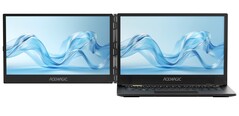 The Acemagic X1's second screen unfolds to the left for a dual-monitor setup. (Image source: Acemagic)