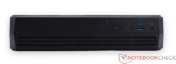 Front: USB 3.2 Gen2 Type-C, USB 3.2 Gen2 Type-A, 3.5 mm jack