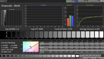 CalMAN Grayscale – Default settings without True Tone