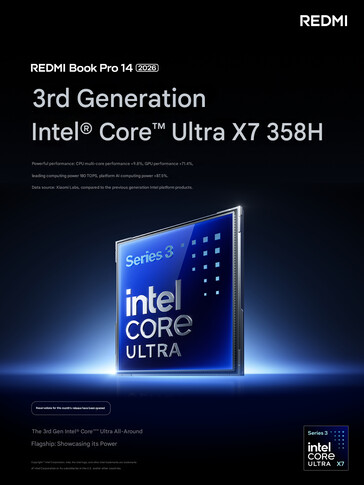 Intel Core Ultra X7 358H configuration confirmed for both the laptops (machine translated)