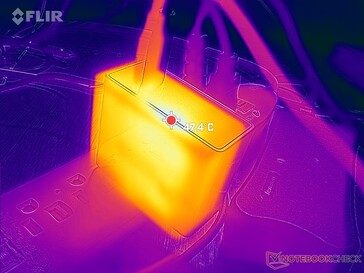 AC adapter can be as warm as 47 C when gaming for long periods
