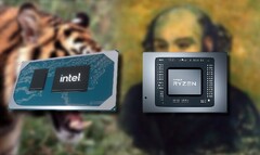 The Tiger Lake Intel Core i5-11400H has to compete against the Cezanne Zen 3 AMD Ryzen 5 5600H processor. (Image source: Intel/AMD/Pinterest/Wikimedia - edited)