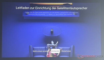 The Nebula P1 helps to set up the speakers