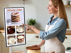 The 27-inch Nework MoveMate Hi Fi Android tablet comes with a convenient rolling stand and an 8-hour battery runtime. (Image source: Nework)