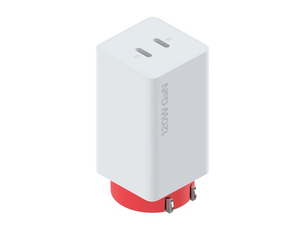 The OnePlus 120W SuperVOOC Dual-Port GaN charger has two USB-C ports.