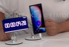 The demo video depicts the undisclosed smartphone achieving 10% charging in 23 seconds, before it reaches 17% in merely 35 seconds. (Image source: 91Mobiles x @OnLeaks)