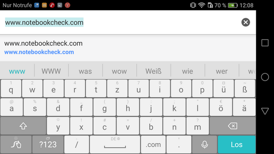 Keyboard landscape mode