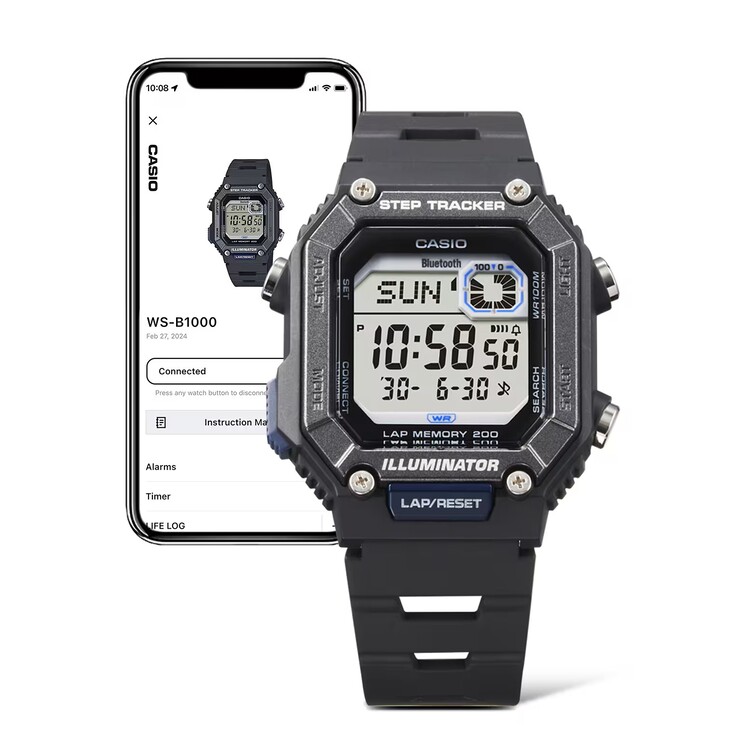 The Casio WS-B1000-1AV comes with Bluetooth connectivity for app-based syncing (Image source: Casio)