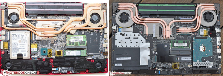 Internal changes: GP63 on the left, GP62 on the right