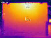 Bottom case surface temperatures under load