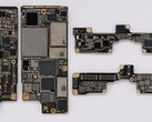The alleged iPhone Ultra foldable's motherboard, image likely edited by AI