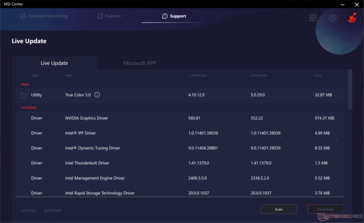 Handy software and driver updater tool within MSI Center