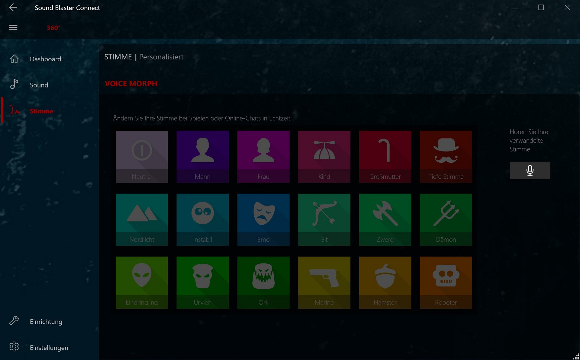 Sound blaster connect. Sound Blaster connect для Windows. Панель для голосов.