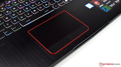 The touchpad of the MSI GE73VR 7RF Raider