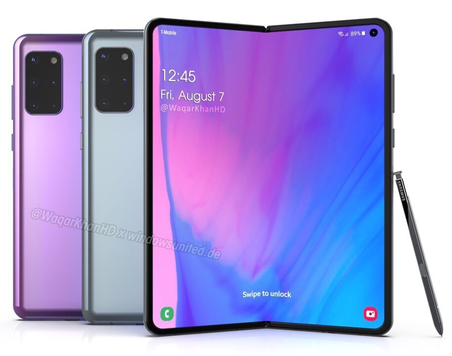 升級至打孔屏、120Hz 屏幕、支持 S Pen：更多 Samsung Galaxy Fold 2 渲染圖與消息曝光！ 3