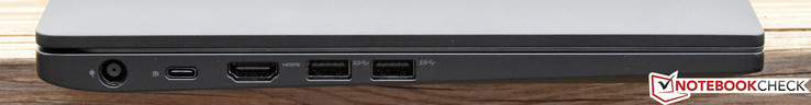 Left: Charging port, USB Type-C/Displayport, HDMI, USB 3.0 x 2