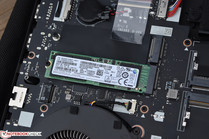 The M.2 NVMe SSD, alongside an empty slot