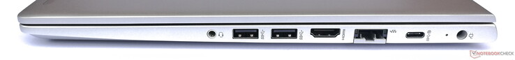 Right side: headset connector, 2x USB 3.1 Gen1 Type-A, HDMI, GigabitLAN, 1x USB 3.1 Gen1 Type-C, power connector
