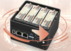 Four M.2 2280 storage slots make this a potent NAS in a form factor similar in size to an Intel NUC (Image Source: CWWK)