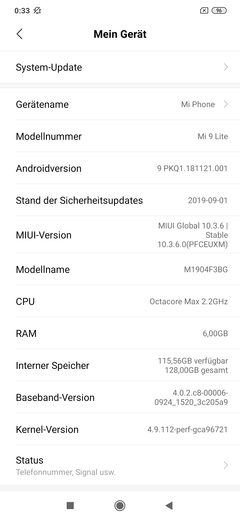 Software Xiaomi Mi 9 Lite