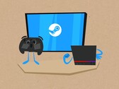 Valve Steam Machine seen next to Steam Controller