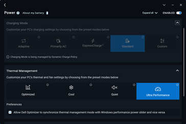 Power profile settings