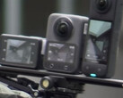 The Osmo 360 looks like a squat version of the Insta360 X4, from left to right. (Image source: via OsitaLV)